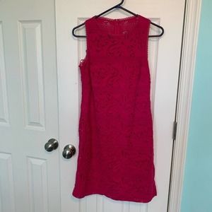 Lauren Ralph Lauren Size 6 Hot Pink Lace Shift Mini Dress
